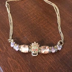 Betsey Johnson triple strand skull necklace